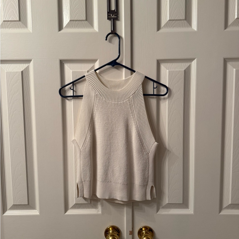 Wilfred Ivory Ribbed Knit Top